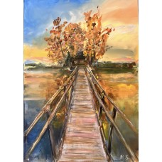 “Fisherman’s House” – Original Zhytomyr Landscape Painting, Oil on Paper | Marina Stognieva